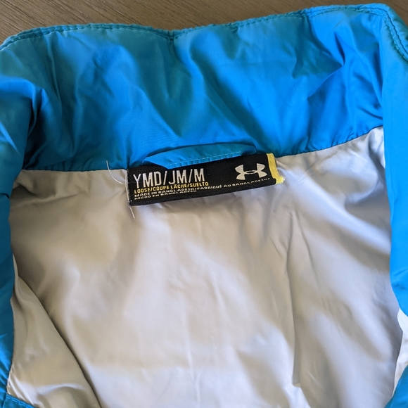 Girls Dual Layer Under Armour Infrared Loose Blue Puffer Down Coats - Picture 3 of 12